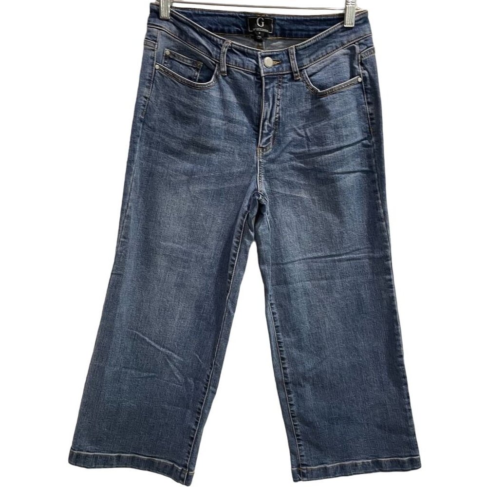 G by Giuliana Womens Capri Jeans Blue Stretch Medium Wash Mid Rise Denim Pants 8